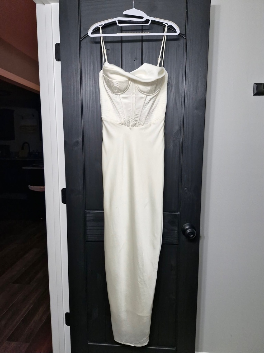 House of CB Elegant Cream Slip Dress with Corset Bodice